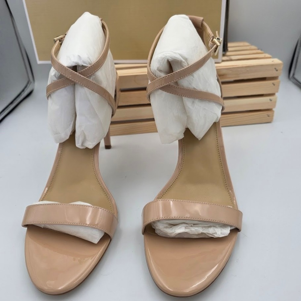 Michael Kors Ava Mid Sandal Womens 11 Lt Blush Patent Pink Heeled 40F9AVMA1A - Picture 2 of 6